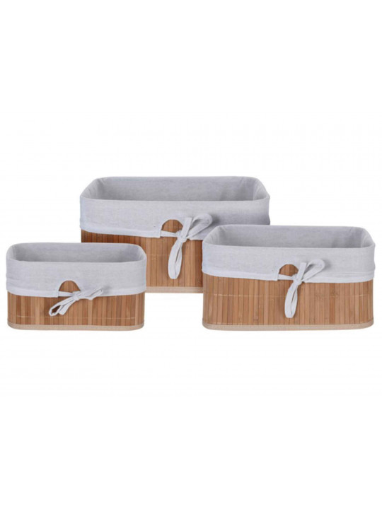 Decorate objects KOOPMAN BASKET SET BAMBOO WITH LINEN (MA1000020)