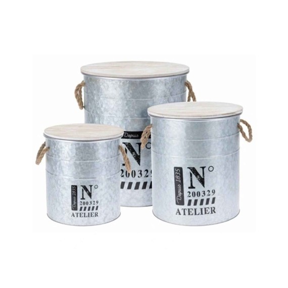 Ящики и карзины KOOPMAN STORAGE BIN ZINC 3PCS (FZ1000090)