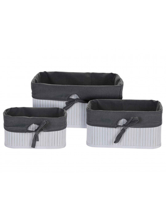 Decorate objects KOOPMAN BASKET SET BAMBOO WITH LINEN MA1000030