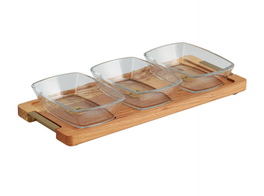 Food storage LIMON 216259 SNACK SERVING 3 SECTION W/WOODEN BASE (908176) 