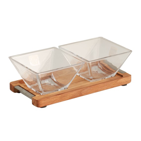 Մթերքի տարաներ LIMON 224159 SNACK SERVING 2 SECTION W/WOODEN BASE (908510) 