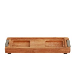 Մթերքի տարաներ LIMON 224159 SNACK SERVING 2 SECTION W/WOODEN BASE (908510) 