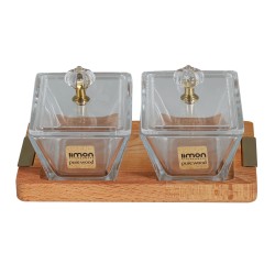 Մթերքի տարաներ LIMON 224759 SNACK SERVING 2 SECTION W/WOODEN BASE (908541) 