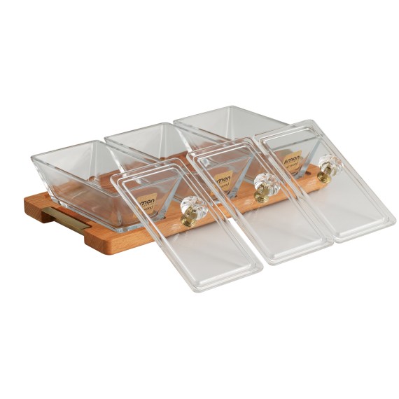 Մթերքի տարաներ LIMON 224859 SNACK SERVING 3 SECTION W/WOODEN BASE (908534) 