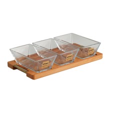 Մթերքի տարաներ LIMON 224859 SNACK SERVING 3 SECTION W/WOODEN BASE (908534) 