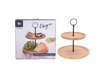 Cake stand KOOPMAN 170484110 FOOD STAND 2 TIERS BAMBOO (414251)