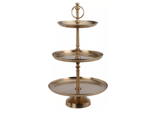 Cake stand KOOPMAN A67101530 3 LAYERS 30X50CM GOLD (121286)