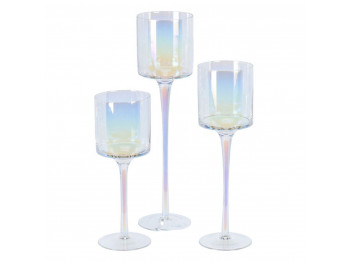 Candlestick KOOPMAN CANDLE HOLDER SET 3PCS LUSTER (CD1200040)