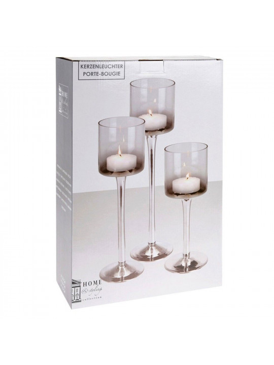 Подсвечник KOOPMAN CANDLE HOLDER SET OF 3 SILVER (370472) (CD1200010)