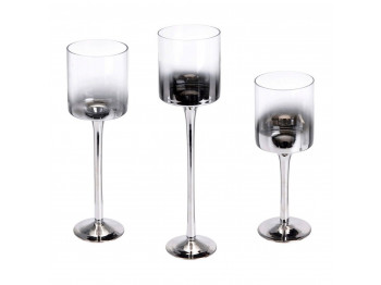 Մոմակալ KOOPMAN CANDLE HOLDER SET OF 3 SILVER (370472) (CD1200010)