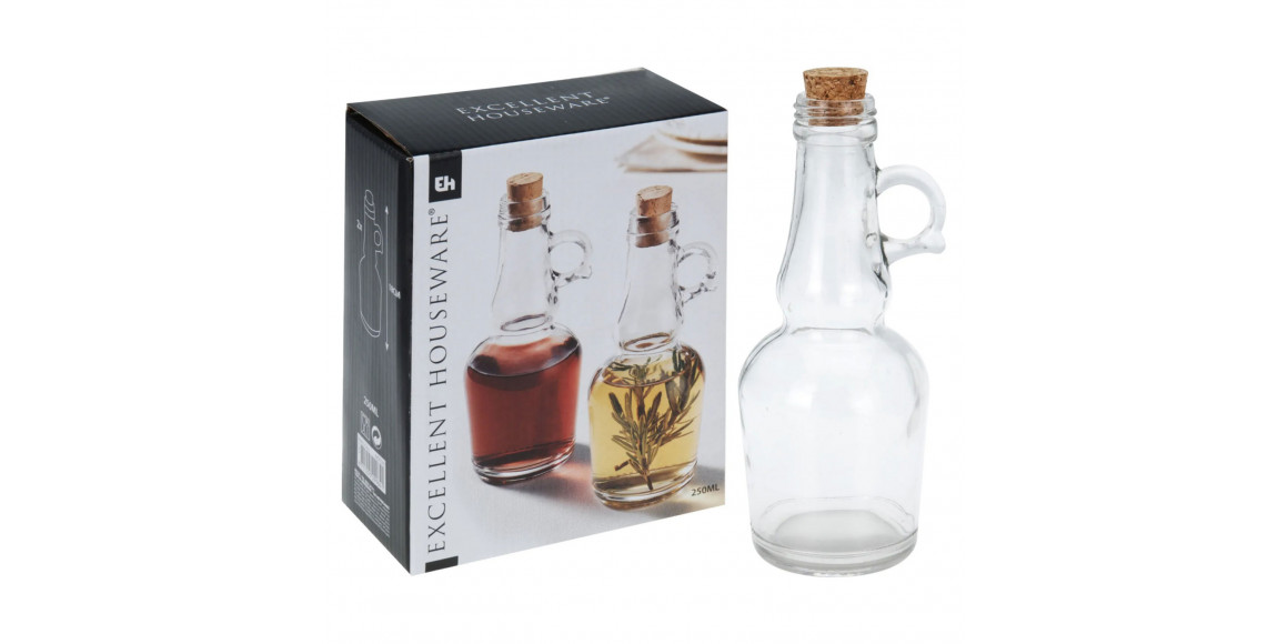 Jar KOOPMAN CD1002690 OIL VINEGAR SET GLASS CORK (846809)