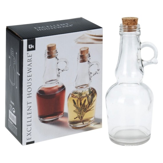 Банка KOOPMAN CD1002690 OIL VINEGAR SET GLASS CORK (846809)