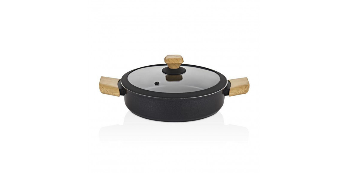 Casserols FALEZ ARS3007 AURIS CRYSTAL WOOD HANDLE 22CM SAUCEPAN 