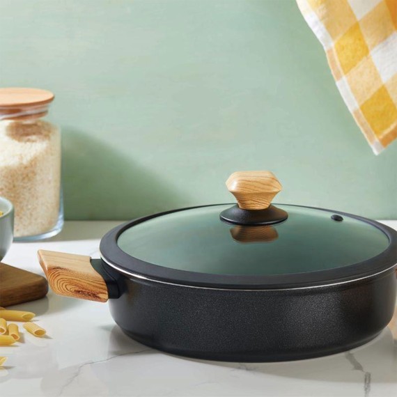 Кастрюли FALEZ ARS3009 AURIS CRYSTAL WOOD HANDLE 26CM SAUCEPAN 