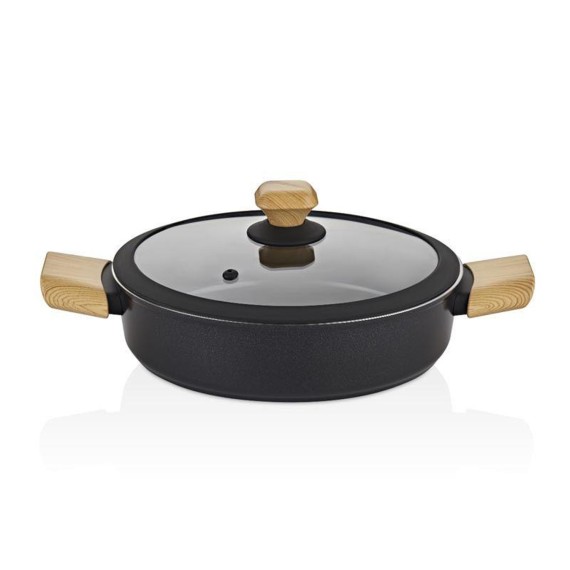 Кастрюли FALEZ ARS3011 AURIS CRYSTAL WOOD HANDLE 30CM SAUCEPAN 