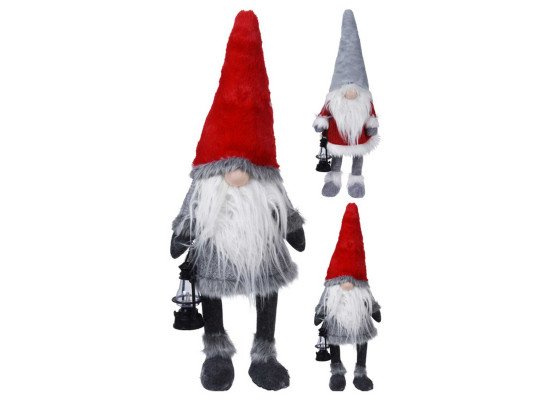 N/y decorate objects KOOPMAN GNOME WITH LED NOSE 51CM 2ASS (230752) (CAA727040)