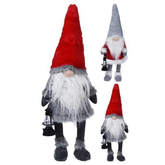 Новогодные декоративные аксессуары KOOPMAN GNOME WITH LED NOSE 51CM 2ASS (230752) (CAA727040)