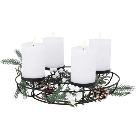 Новогодные декоративные аксессуары KOOPMAN HOLDER WITH 4 LED CANDLES (111225) (MC5801030)