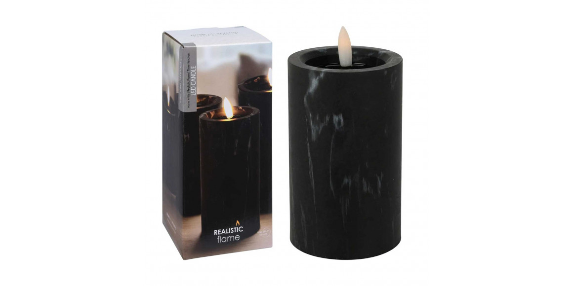 Candle KOOPMAN LED CANDLE 75X125MM BLACK (739771) (AX5435720)