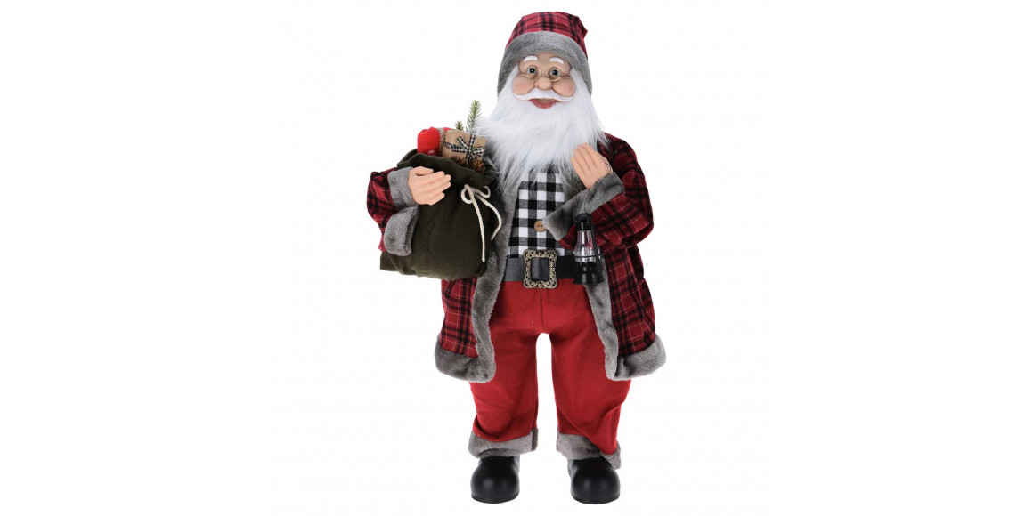 Ամանորյա դեկորատիվ առարկաներ KOOPMAN SANTA STANDING CHECKERED 80CM (335553) (ASK001360)