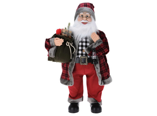 N/y decorate objects KOOPMAN SANTA STANDING CHECKERED 80CM (335553) (ASK001360)