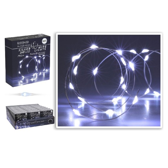 Новогодные декоративные аксессуары KOOPMAN SILVERWIRE 160 LED IP44 WHITE (662536) (AX9730730)