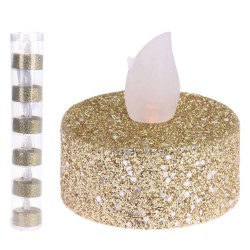 N/y decorate objects KOOPMAN TEALIGHT LED GOLD GLITTER 6PCS (698828) (AX5990600)