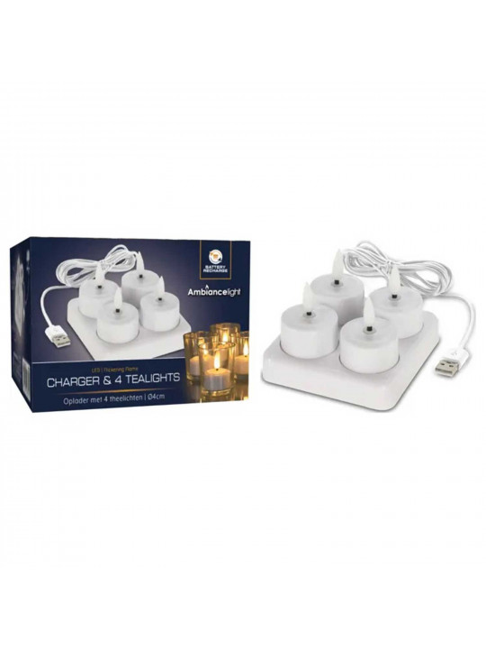 Candle KOOPMAN TEALIGHT WITH LED SET 4PCS (637053) (XX8114170)