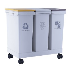 Recycle bin XIMI PRESS-TYPE THREE-CYLINDER GARBAGE CAN WITH PULLEY (60L) 