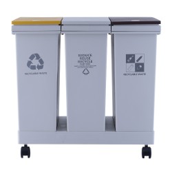 Recycle bin XIMI PRESS-TYPE THREE-CYLINDER GARBAGE CAN WITH PULLEY (60L) 
