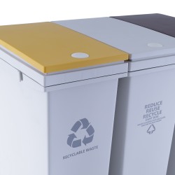 Recycle bin XIMI PRESS-TYPE THREE-CYLINDER GARBAGE CAN WITH PULLEY (60L) 