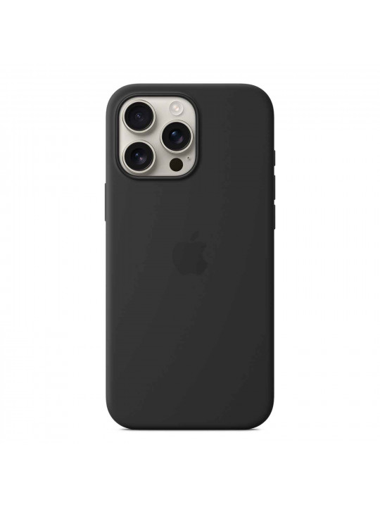 Cover for smartphone APPLE iPhone 16 Pro Max Silicone Case with MagSafe (Black) (MYYT3ZM/A)