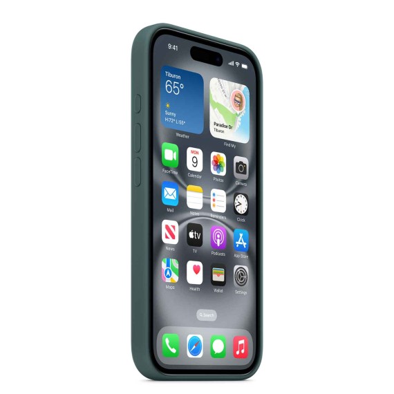 Cover for smartphone APPLE iPhone 16 Silicone Case With MagSafe (Lake Green) (MYY83ZM/A)