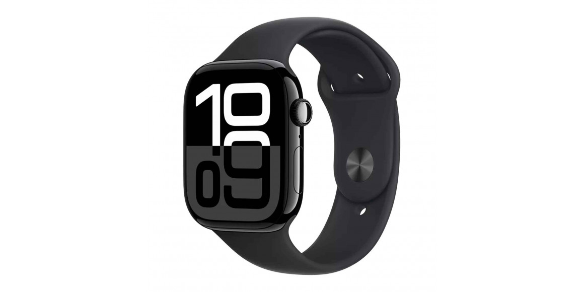 Smart watch APPLE WATCH SERIES 10 42MM JET BLACK ALUMINIUM BLACK SPORT BAND (A2997) (MWWE3QI/A)