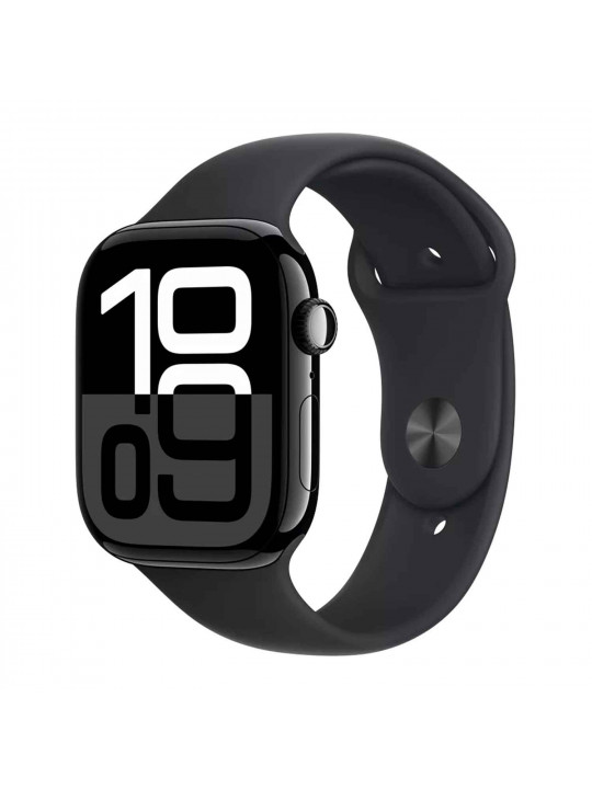 Սմարթ ժամացույց APPLE WATCH SERIES 10 42MM JET BLACK ALUMINIUM BLACK SPORT BAND (A2997) (MWWE3QI/A)