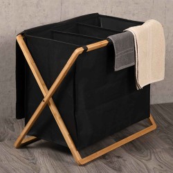 Laundry basket KESPER 19437 BLACK TRIO 