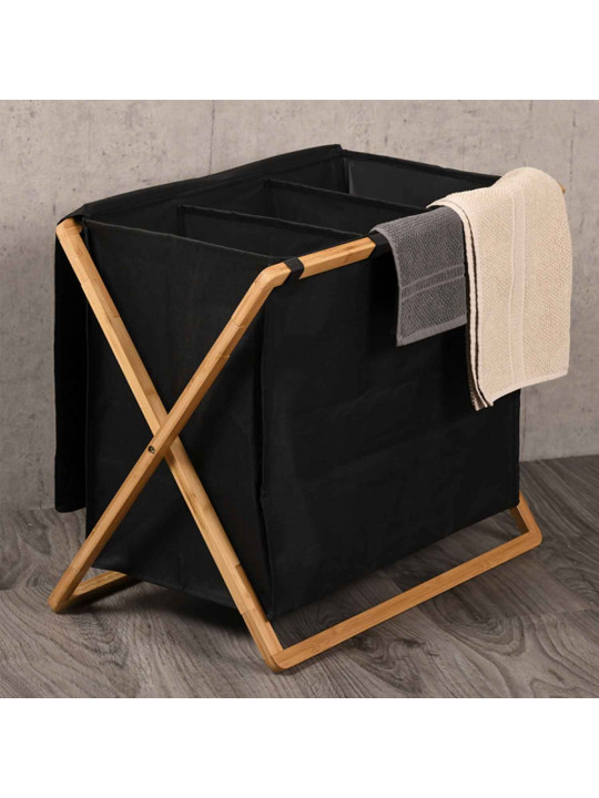 Laundry basket KESPER 19437 BLACK TRIO 