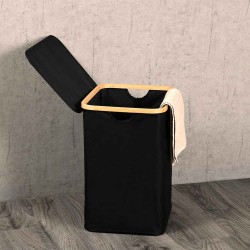 Laundry basket KESPER 19594 BLACK WITH COVER 