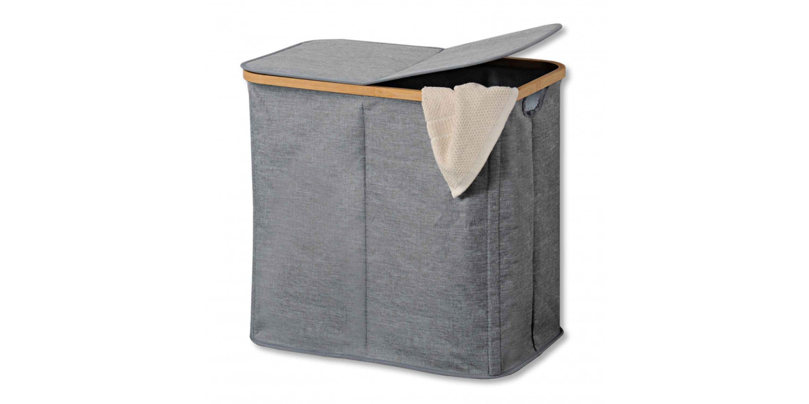 Laundry basket KESPER 19598 BAMBOO GREY 2 PART 