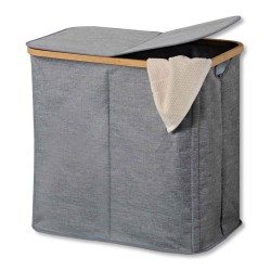 Laundry basket KESPER 19598 BAMBOO GREY 2 PART 