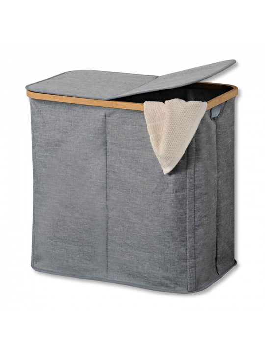 Laundry basket KESPER 19598 BAMBOO GREY 2 PART 