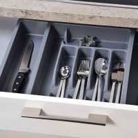 Ящик для столовых приборов KESPER 30087 PLASTIC GREY ADJUSTABLE 29/50x38CM 