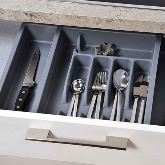 Դանակ-պատառաքաղի դարակ KESPER 30087 PLASTIC GREY ADJUSTABLE 29/50x38CM 