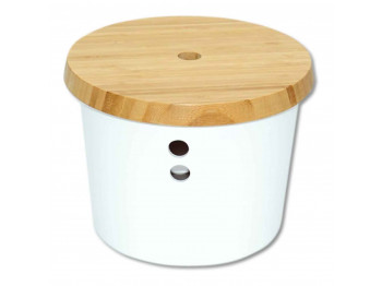 Банка KESPER 32622 PLASTIC WITH BANBOO LID WHITE 