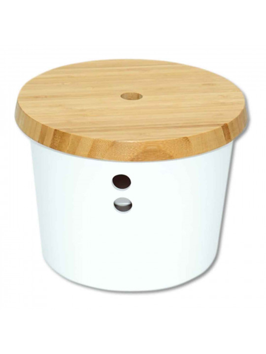 Банка KESPER 32622 PLASTIC WITH BANBOO LID WHITE 