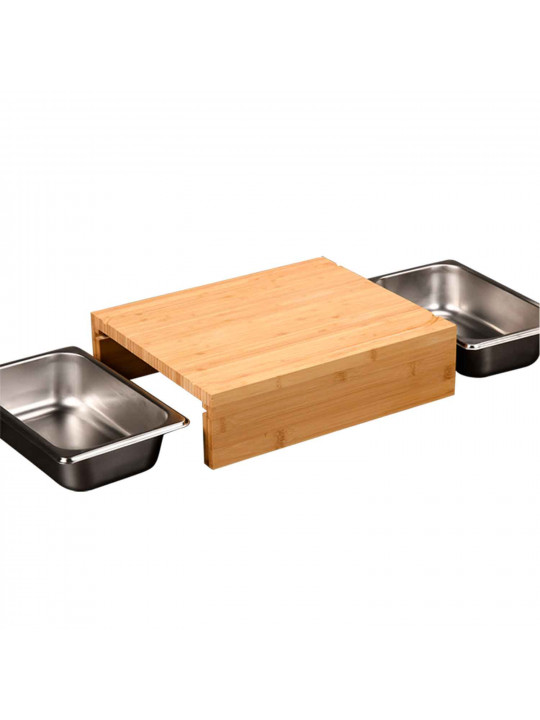 Chopping board KESPER 58355 BAMBOO WITH 2 STEEL TRAYS 