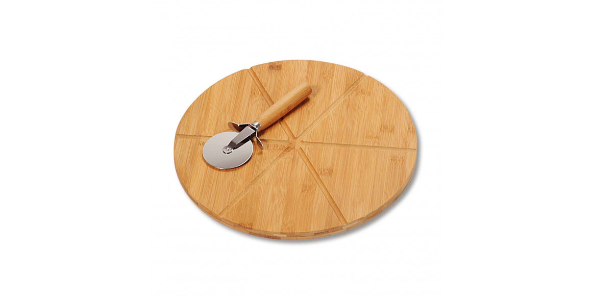Chopping board KESPER 58462 BAMBOO WITH PIZZA CUTTER 