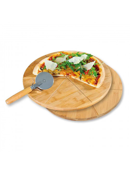 Chopping board KESPER 58465 BAMBOO SET 2PC WITH PIZZA CUTTER 