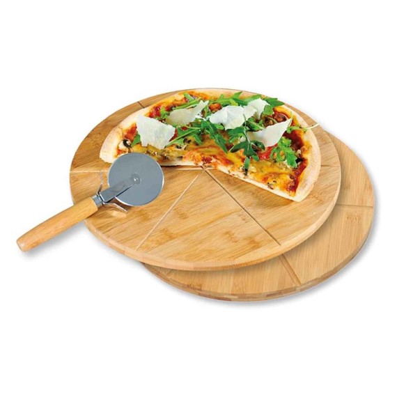 Разделочная доска KESPER 58465 BAMBOO SET 2PC WITH PIZZA CUTTER (58462)