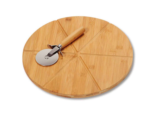 Chopping board KESPER 58465 BAMBOO SET 2PC WITH PIZZA CUTTER 